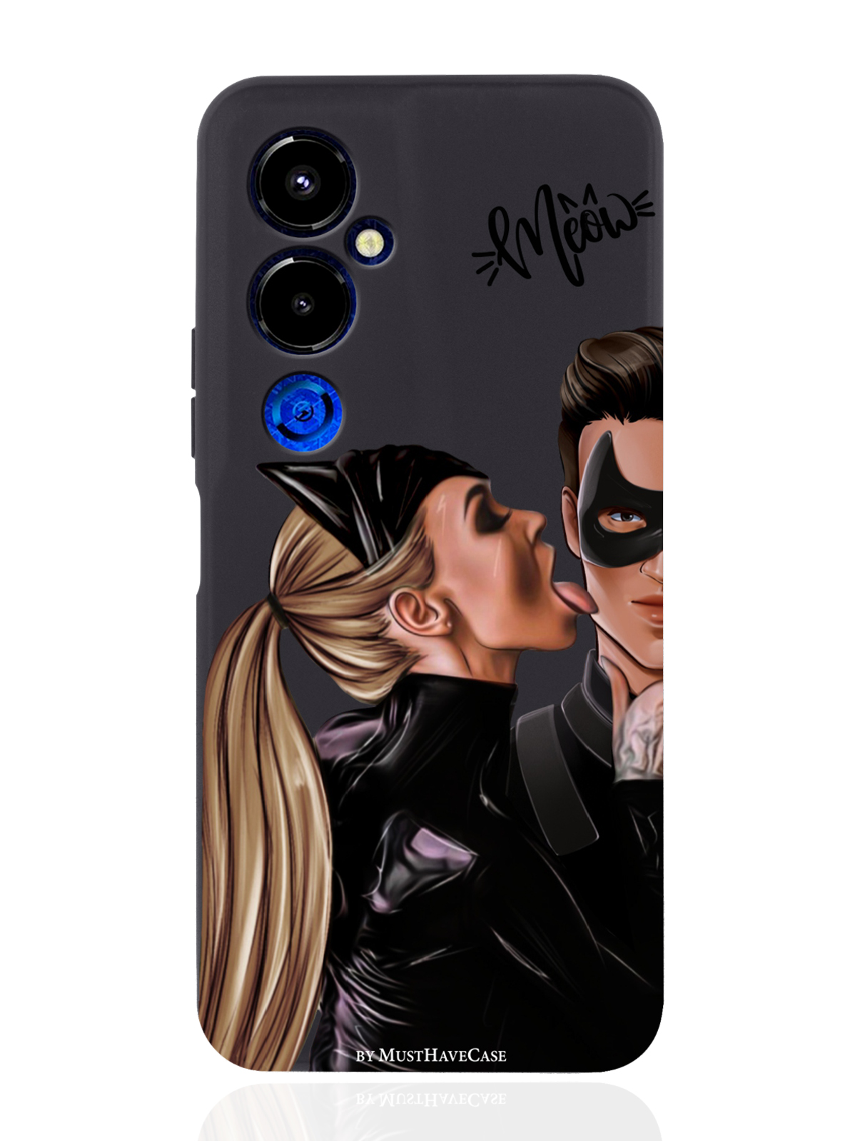 

Чехол MustHaveCase для Tecno Pova 4 Pro Кошечка с парнем черный, Коричневый;черный