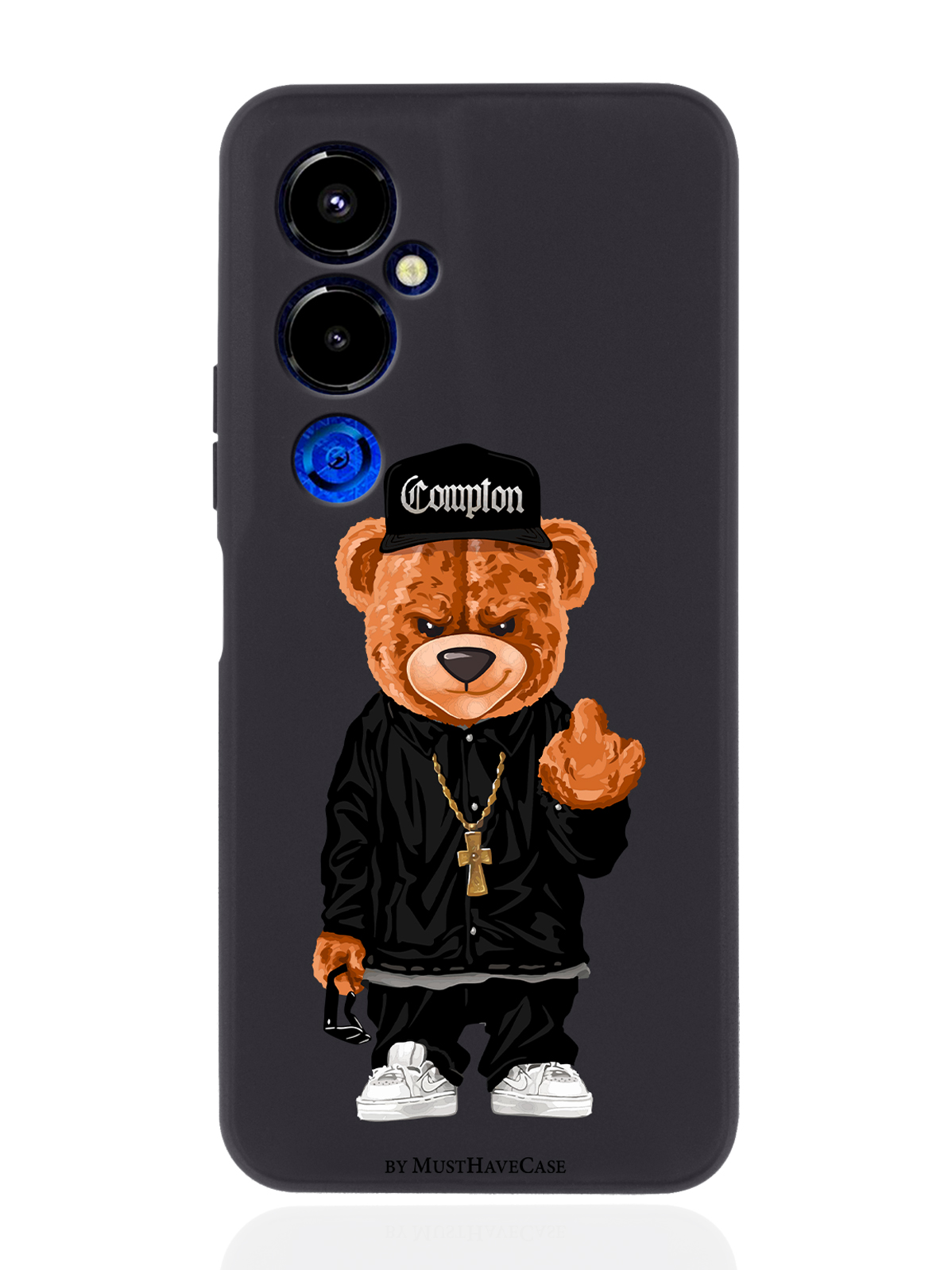 фото Чехол musthavecase для tecno pova 4 pro мишка compton черный