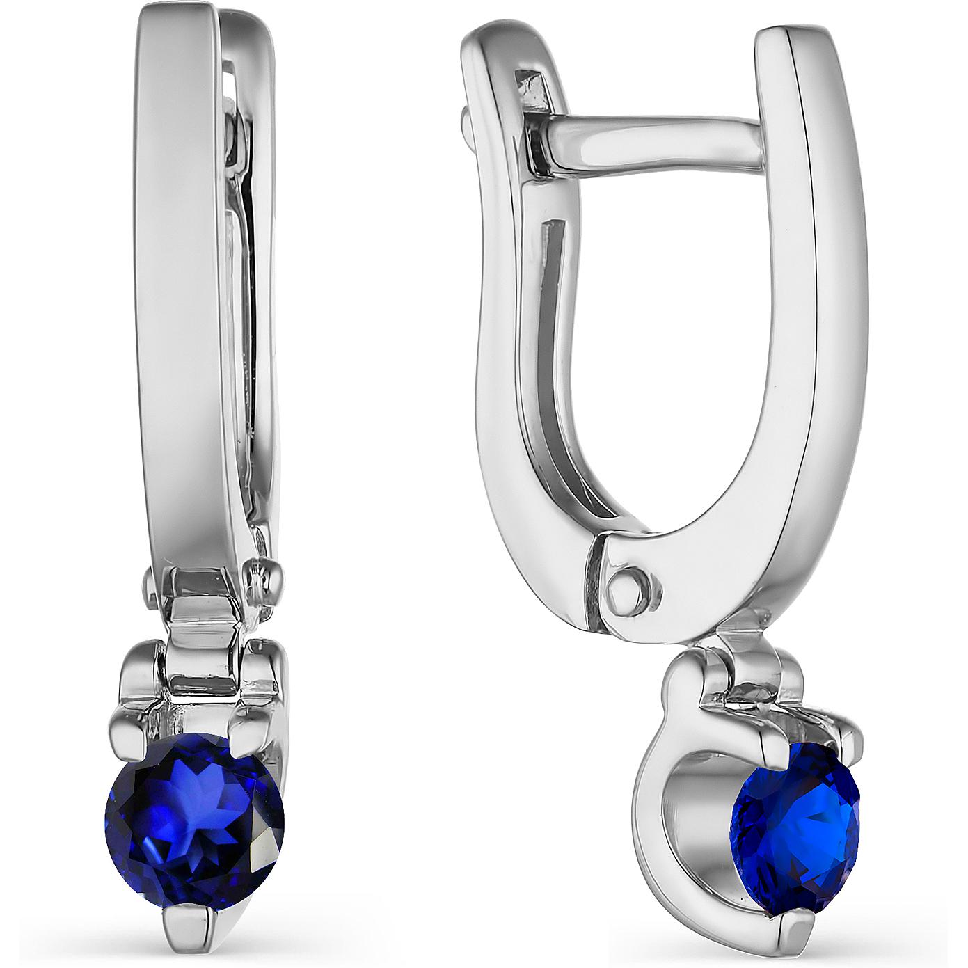 

Серьги женские из золота АЛЬКОР 23489-202, сапфир, 23489-202