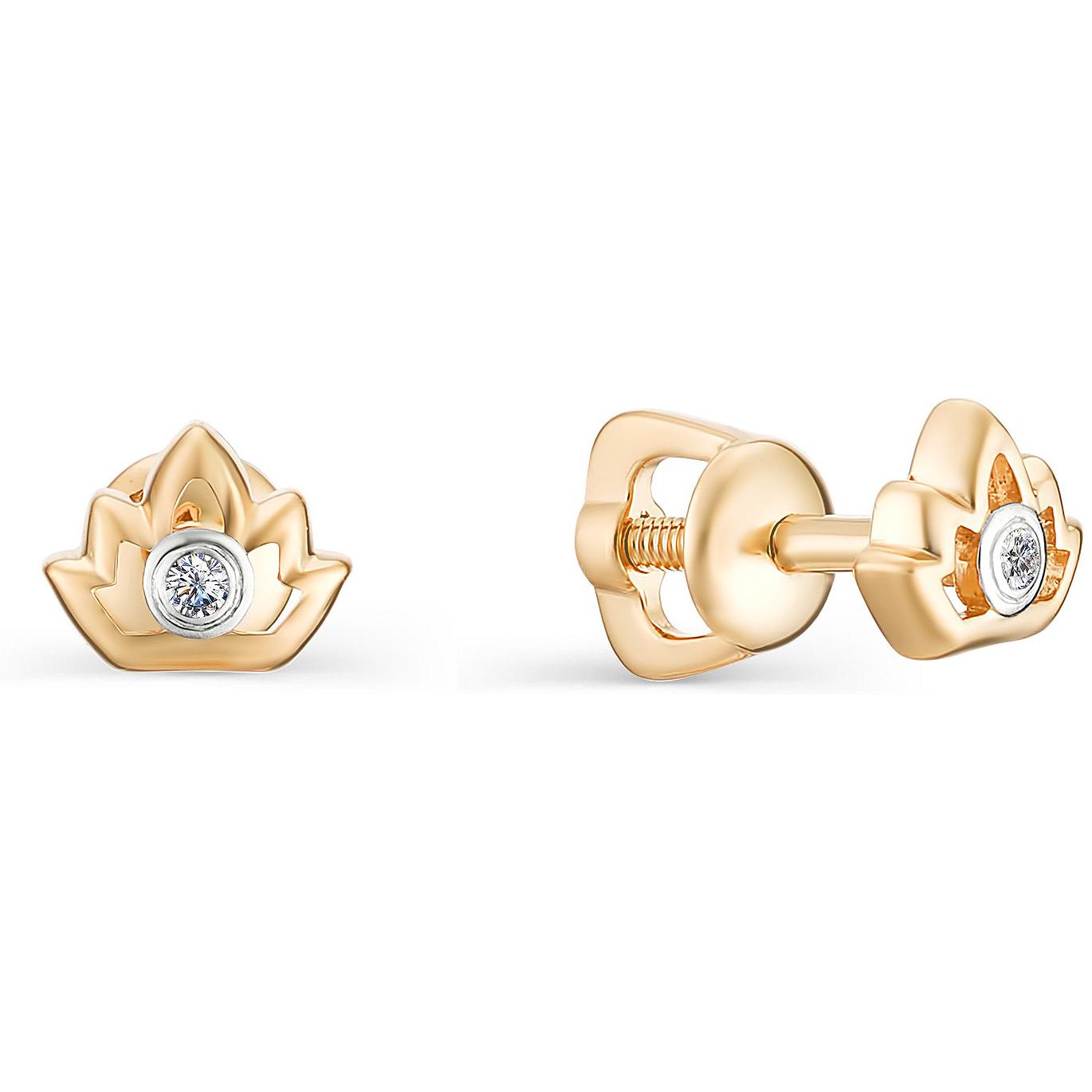 

Серьги женские из золота АЛЬКОР 22295-100, бриллиант, 22295-100