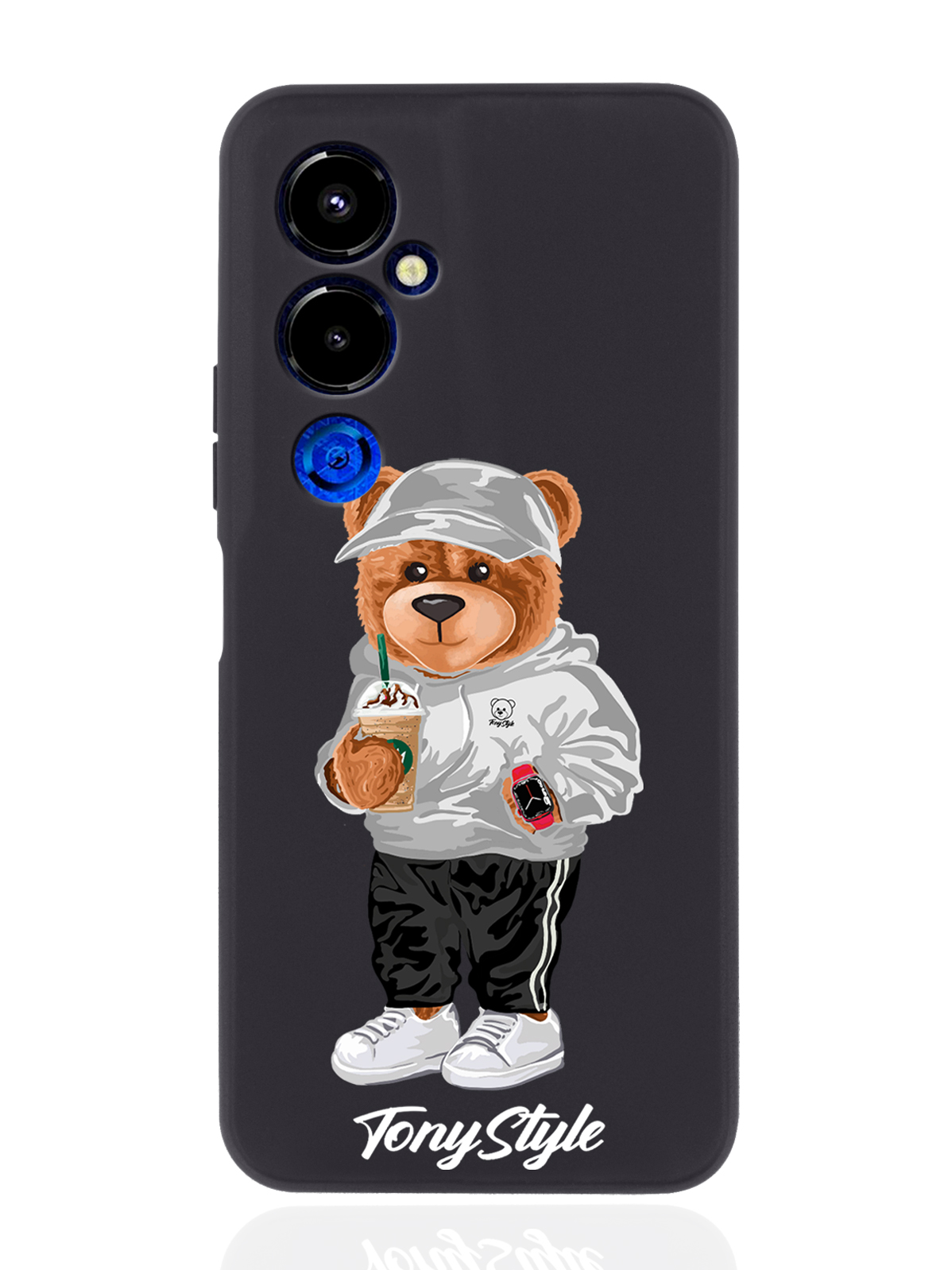 

Чехол Tony Style для Tecno Pova 4 Pro Tony Style с кофе черный, Серый;белый;черный