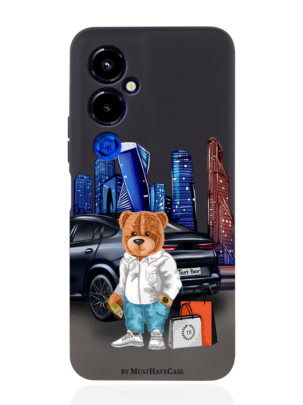 фото Чехол musthavecase для tecno pova 4 pro tony moscow city/тони москва сити черный