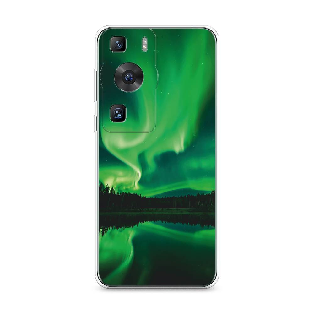 

Силиконовый чехол "Ночные пейзажи 7" на Huawei P60, Зеленый;прозрачный