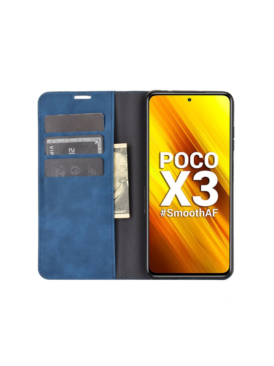 

Brodef Wish чехол книжка для Poco X3 Nfc синий