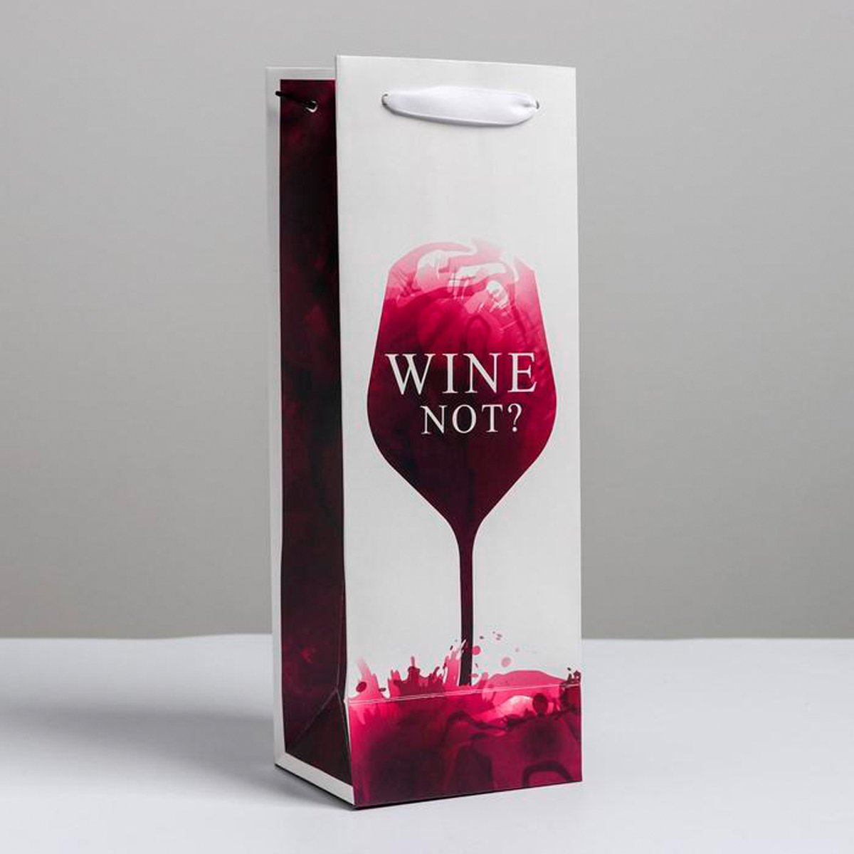 фото Пакет подарочный под бутылку дарите счастье wine not, ламинированный, 13x36x10