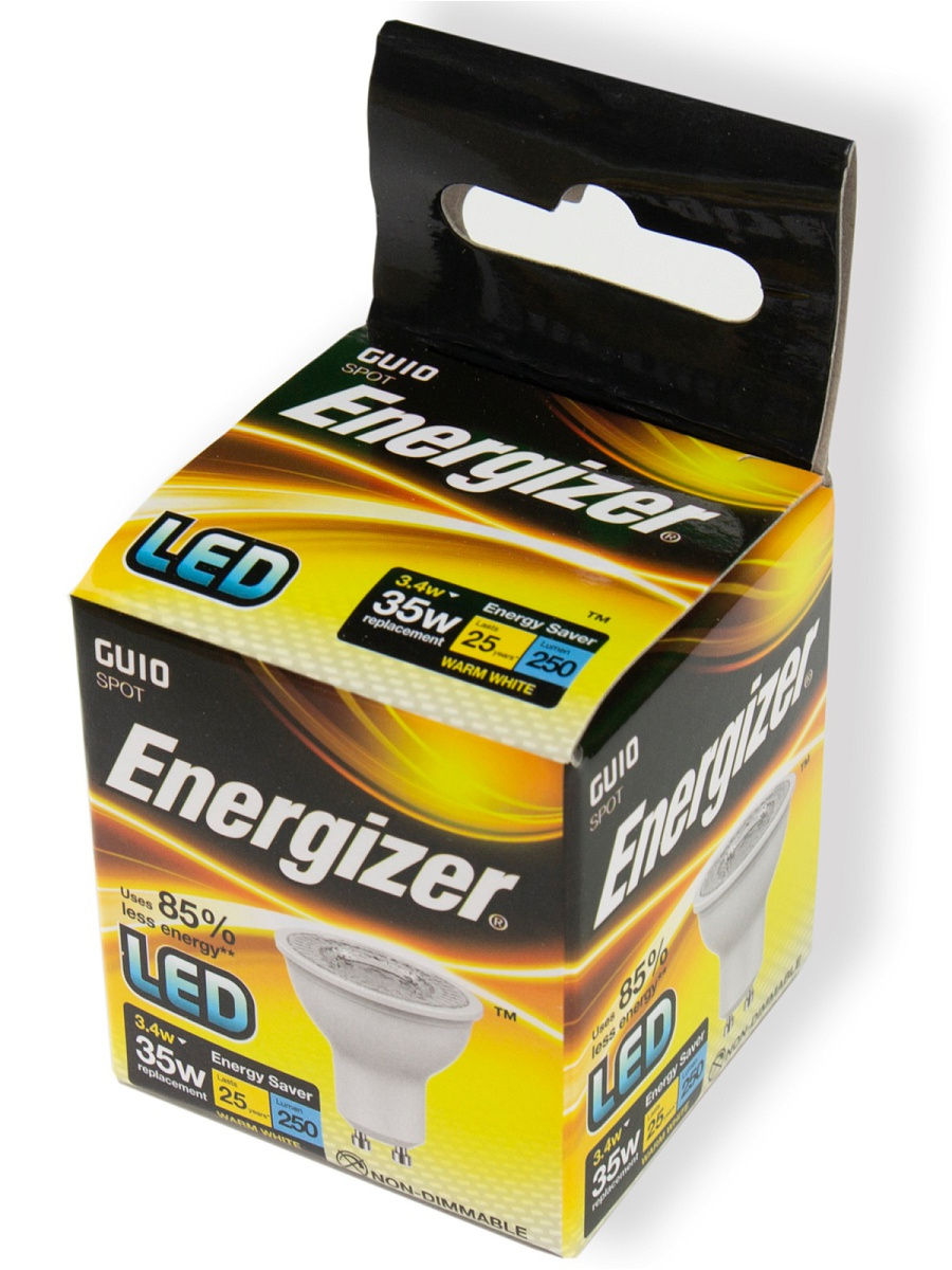 фото Energizer светодиодные лампы energizer gu 10 spot теплый белый свет 35w