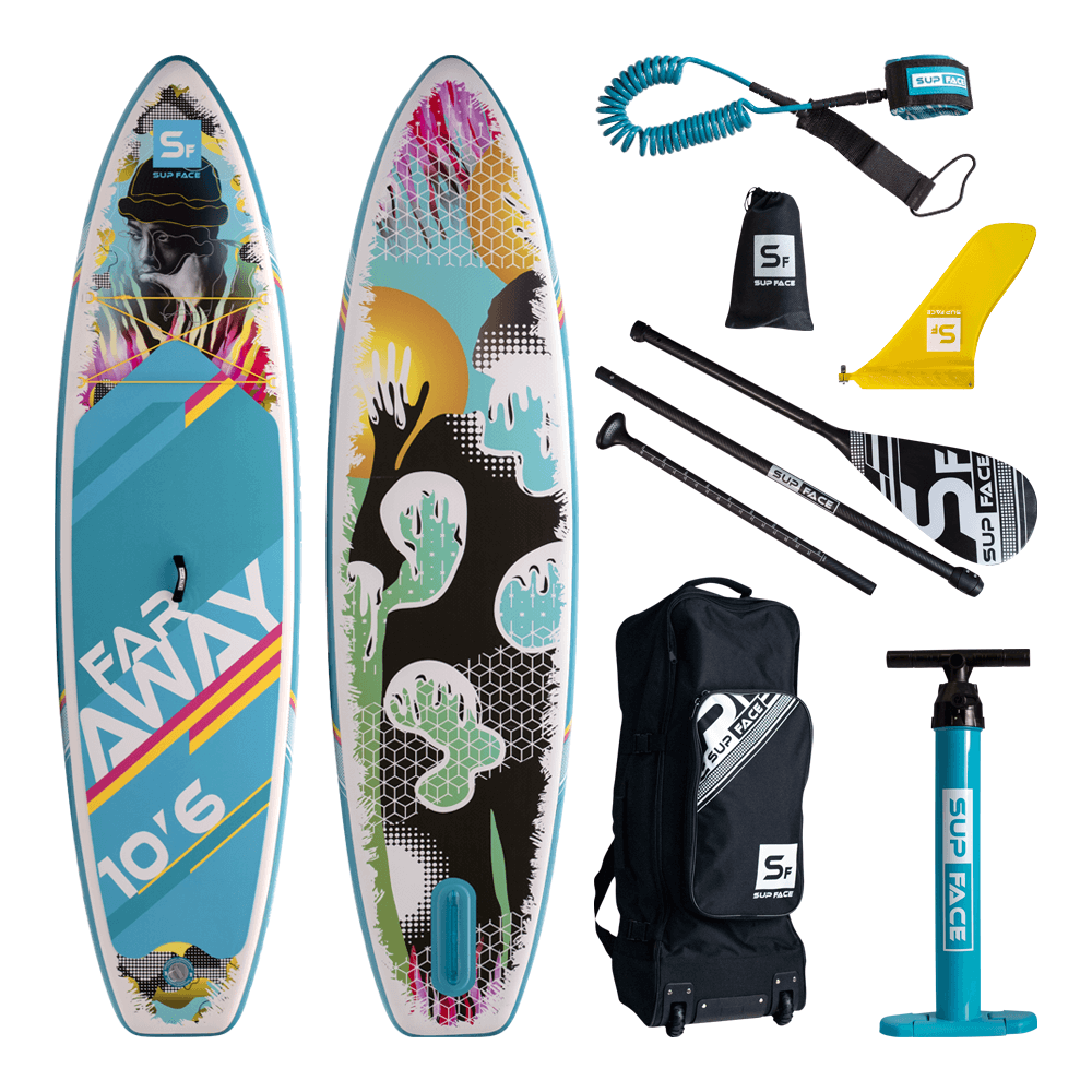 Сап борд надувной SUP face Far Away 106 323x81x15 см голубой 71238₽