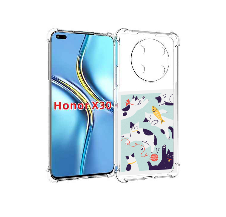 

Чехол MyPads коты-с-клубками для Honor X30 / Magic4 Lite 5G, Прозрачный, Tocco