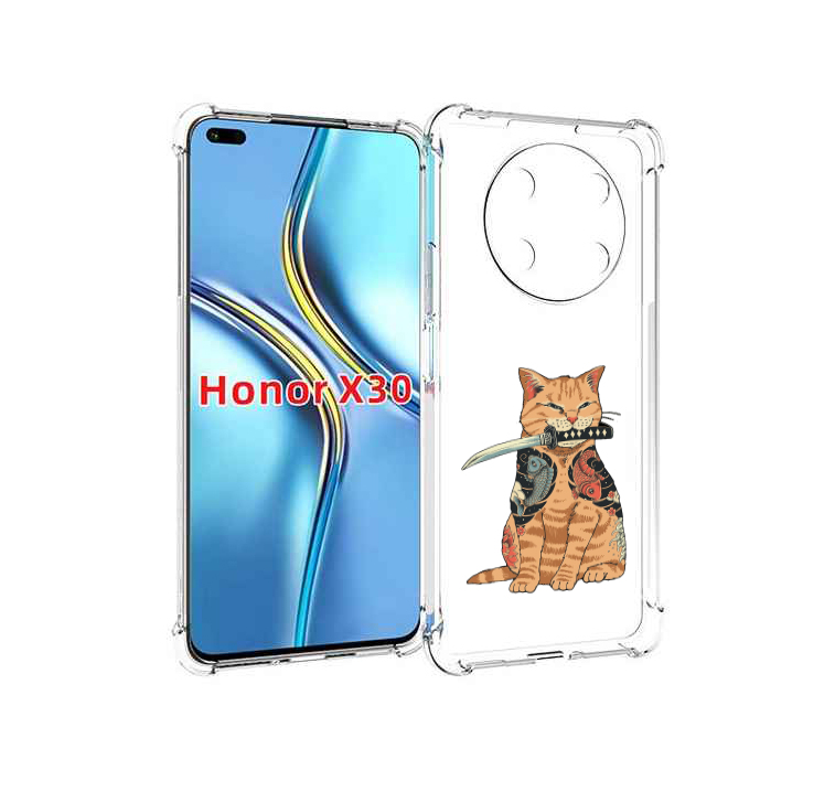 

Чехол MyPads кот-с-катаной для Honor X30 / Magic4 Lite 5G, Прозрачный, Tocco