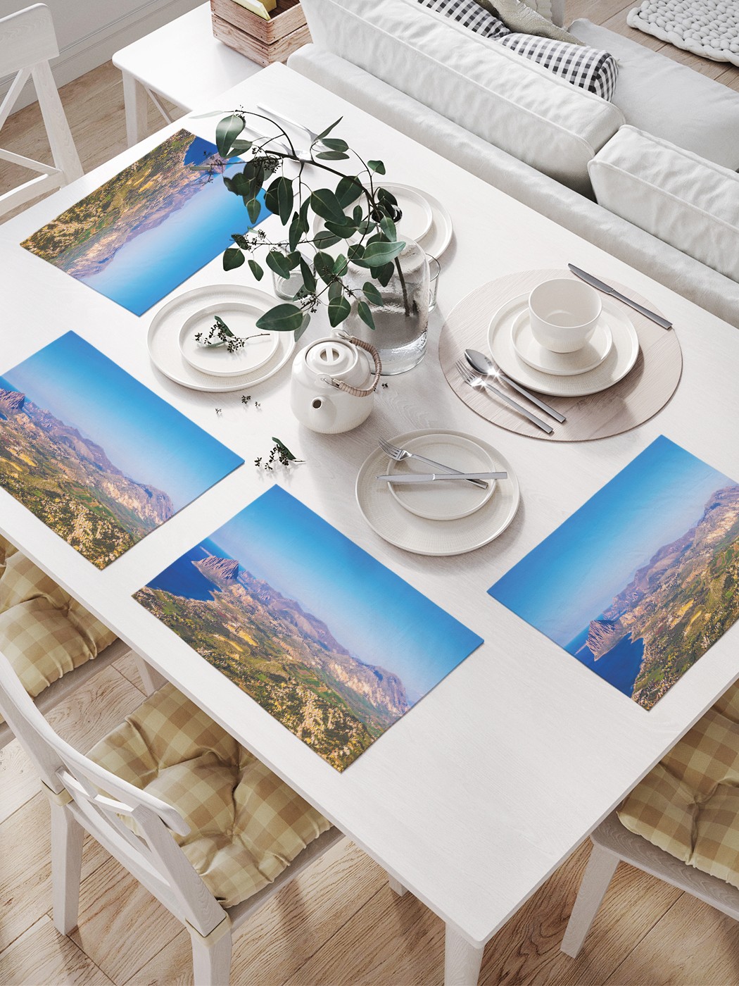 фото Комплект салфеток joyarty "итальянские пейзажи" для сервировки стола (32х46 см, 4 шт.)