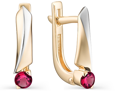 

Серьги женские из золота АЛЬКОР 23098-103, рубин, 23098-103