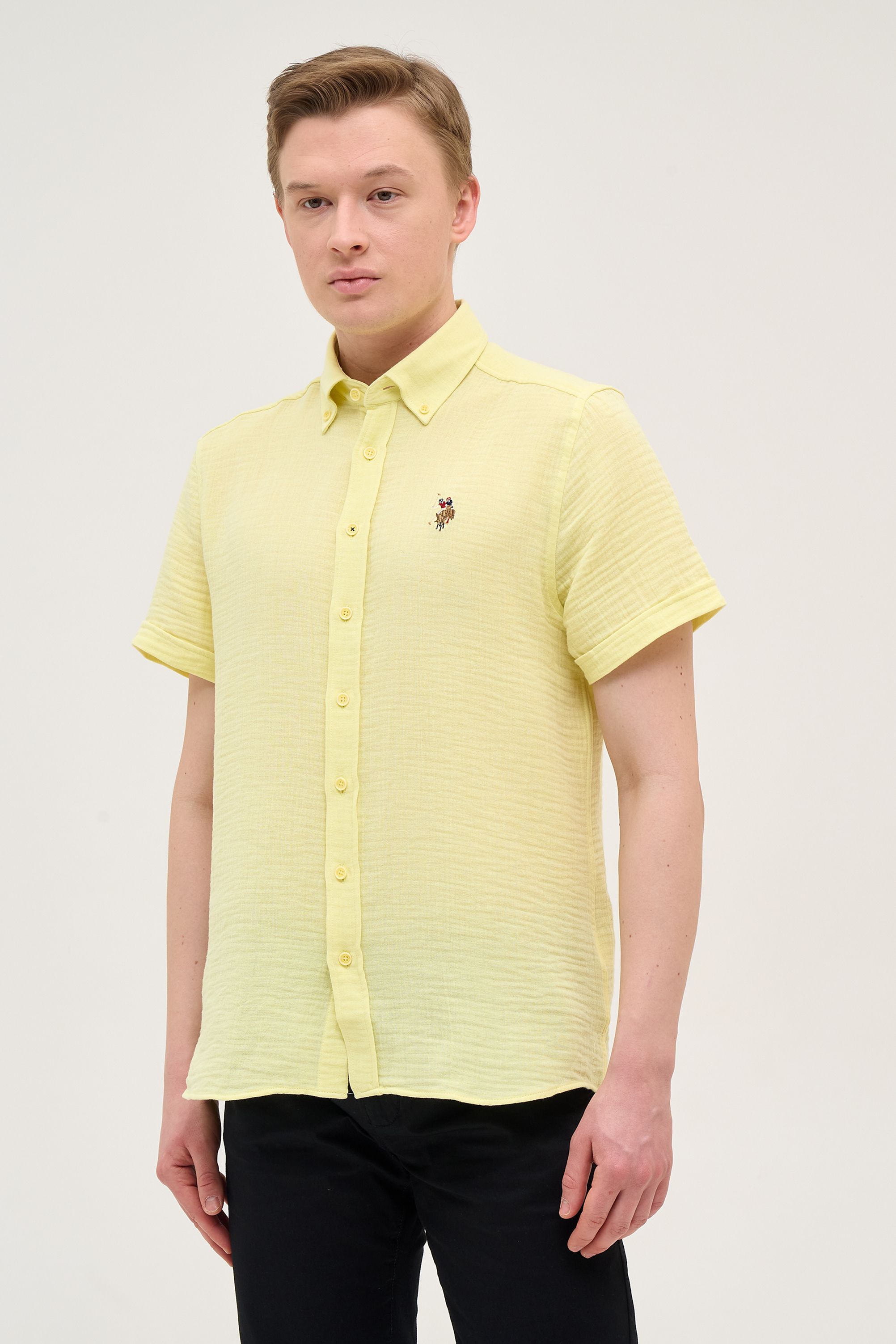 

Рубашка мужская US Polo Assn G081SZ0040MUSLIKISA желтая S, Желтый, G081SZ0040MUSLIKISA