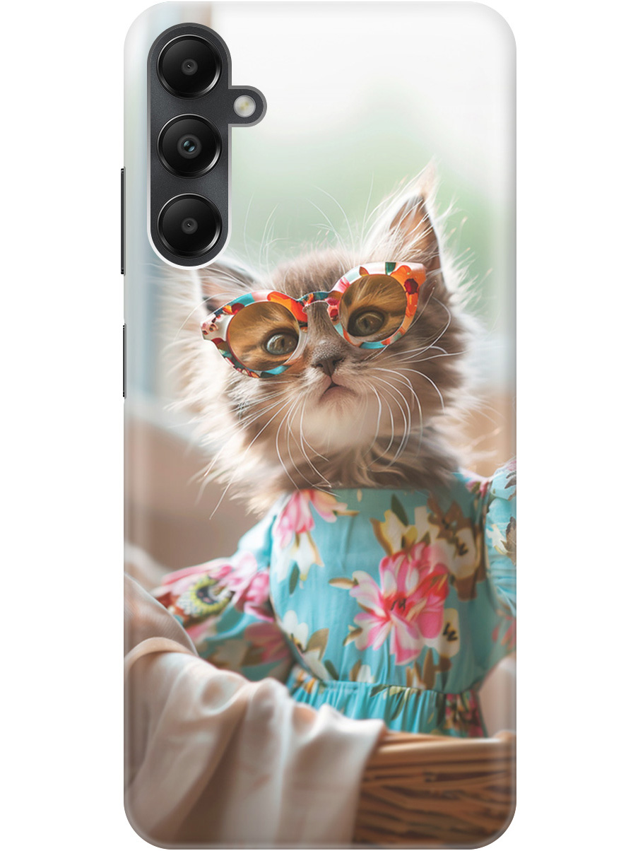

Силиконовый чехол на Samsung Galaxy A05s с рисунком "Кошечка в голубом платье", Белый;голубой;серый, 20001456
