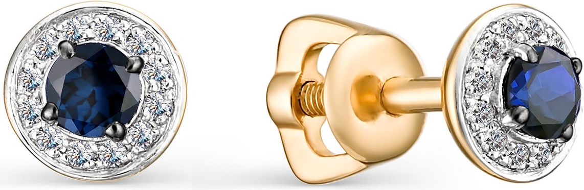 

Серьги женские из золота АЛЬКОР 23032-102, сапфир/бриллиант, 23032-102