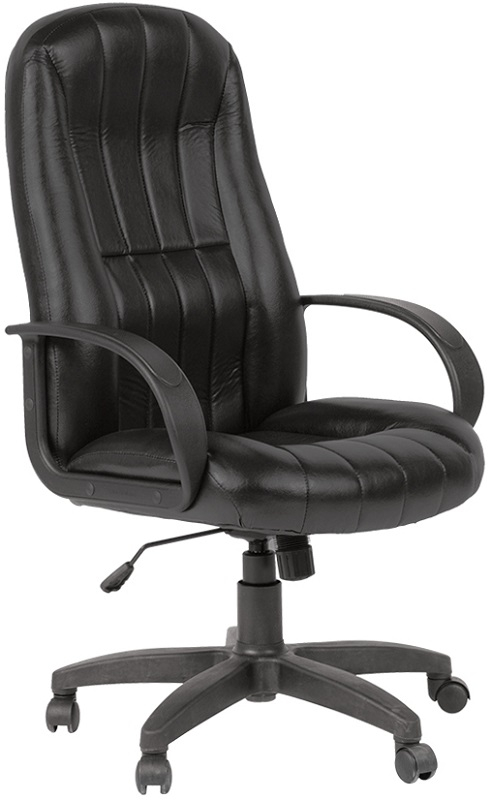 Кресло офисное Евростиль 685 кожа черная