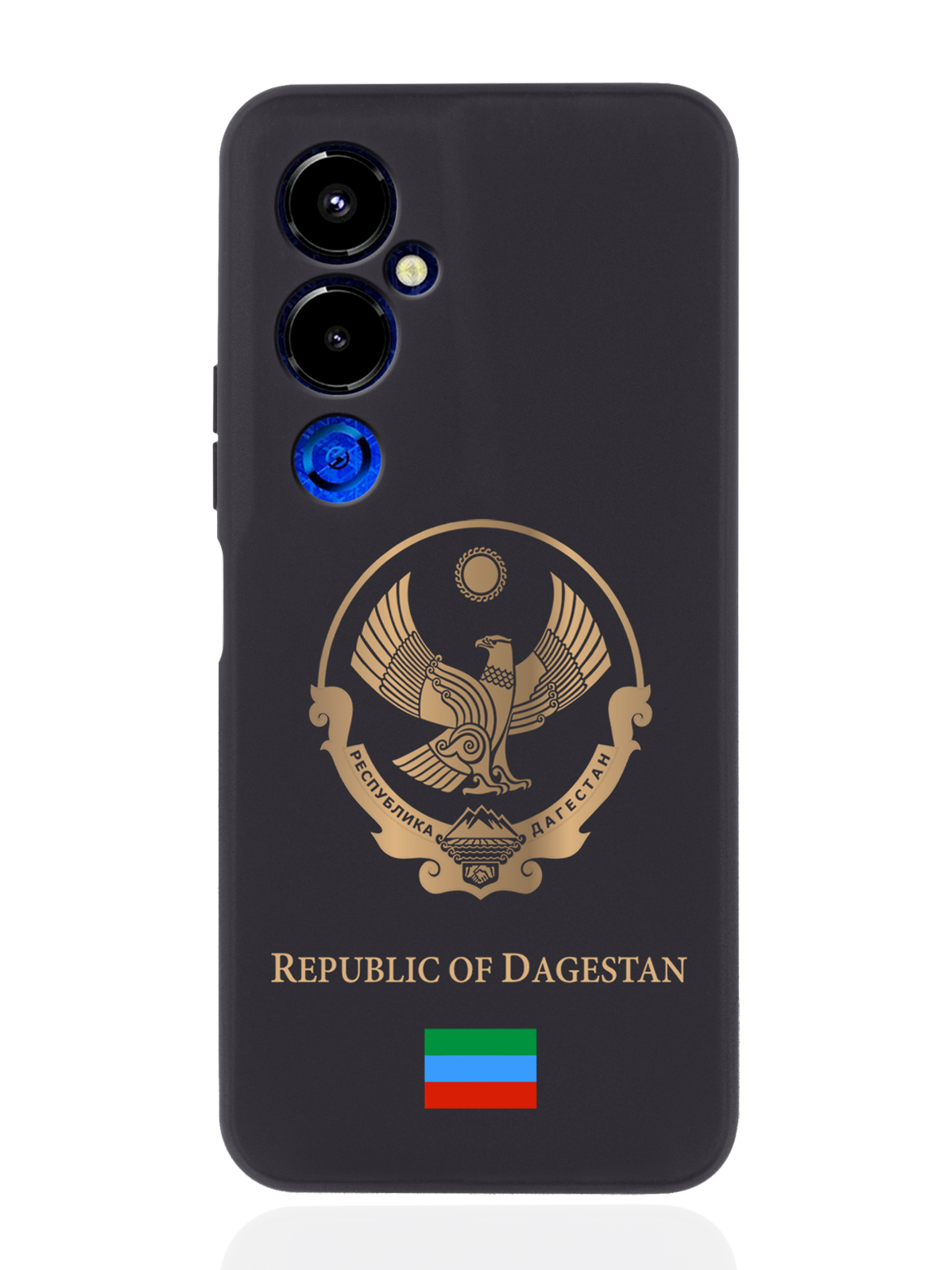 

Чехол SignumCase для Tecno Pova 4 Pro Золотой Герб Дагестана черный, Золотистый;черный