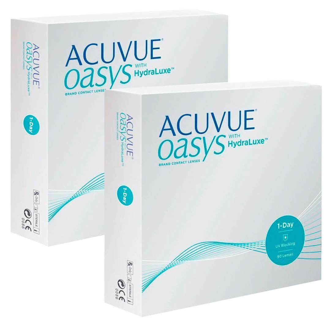 ACUVUE OASYS 1-Day with HydraLuxe (2 упаковки по 90 линз) -1.25 R 9.0