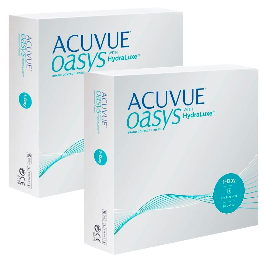 ACUVUE OASYS 1-Day with HydraLuxe (2 упаковки по 90 линз) -6.00 R 9.0