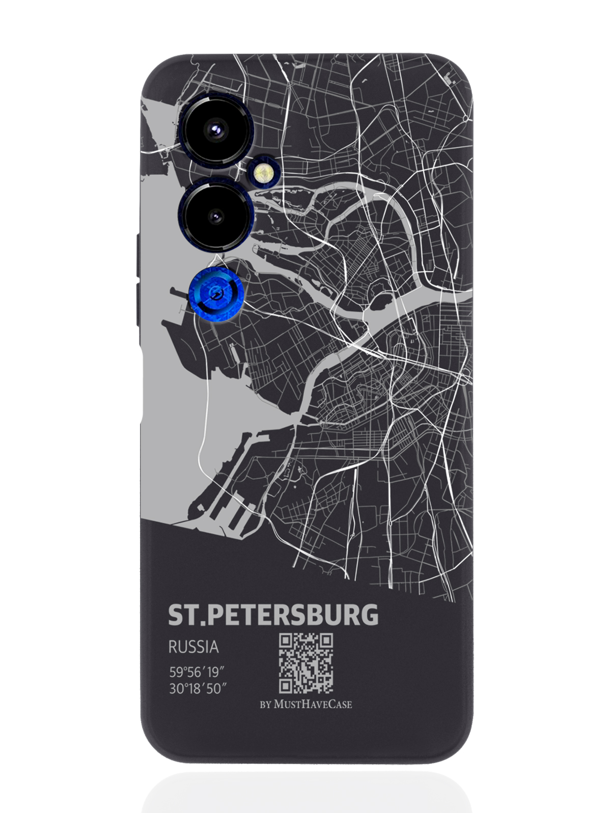 фото Чехол musthavecase для tecno pova 4 pro карта санкт-петербурга черный