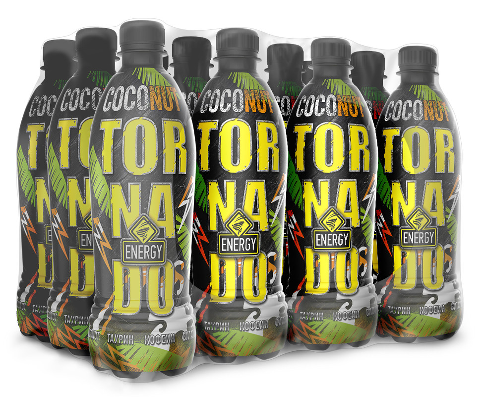

Напиток энергетический Tornado Energy COCONUT газированный безалкогольный 12шт*473 мл