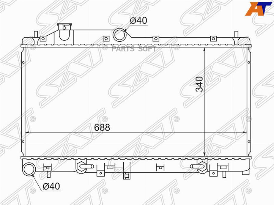 

SAT Радиатор SUBARU LEGACY 2,0-2,5/IMPREZA WRX 03-/FORESTER 07-