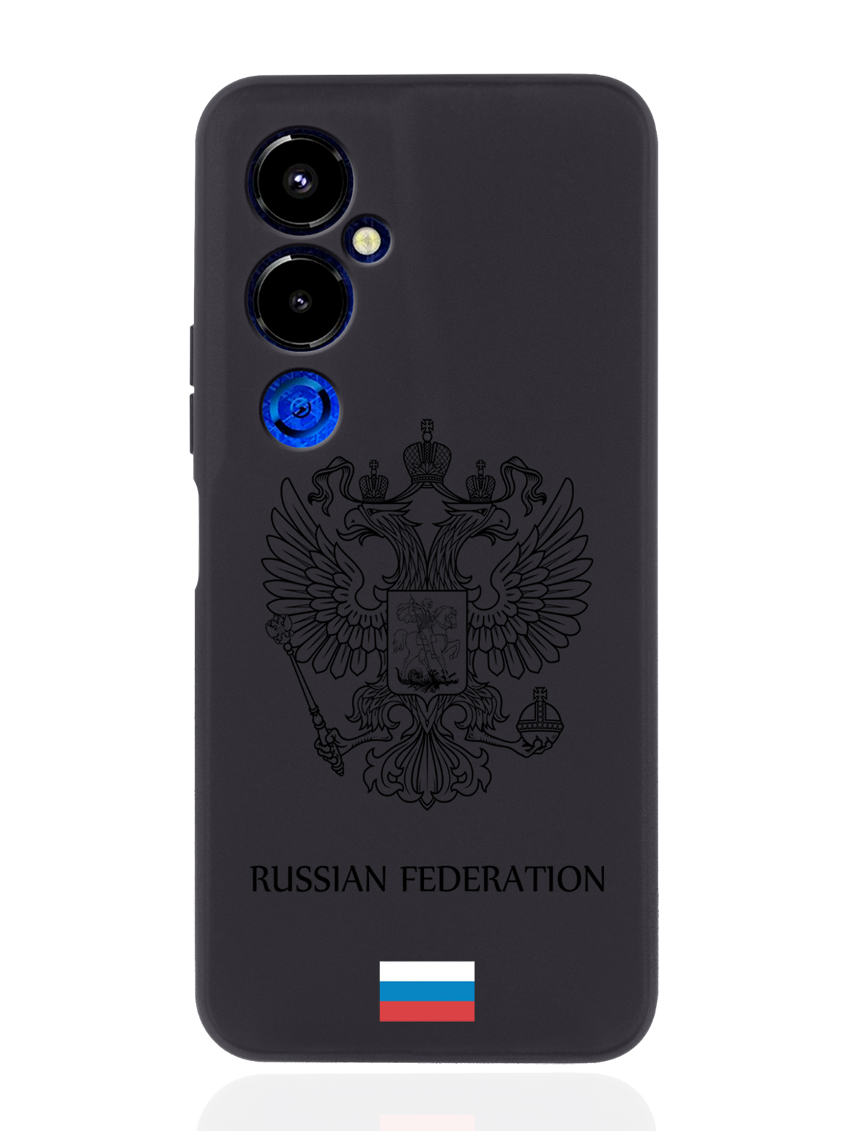 

Чехол MustHaveCase для Tecno Pova 4 Pro Черный лаковый Герб Россия черный