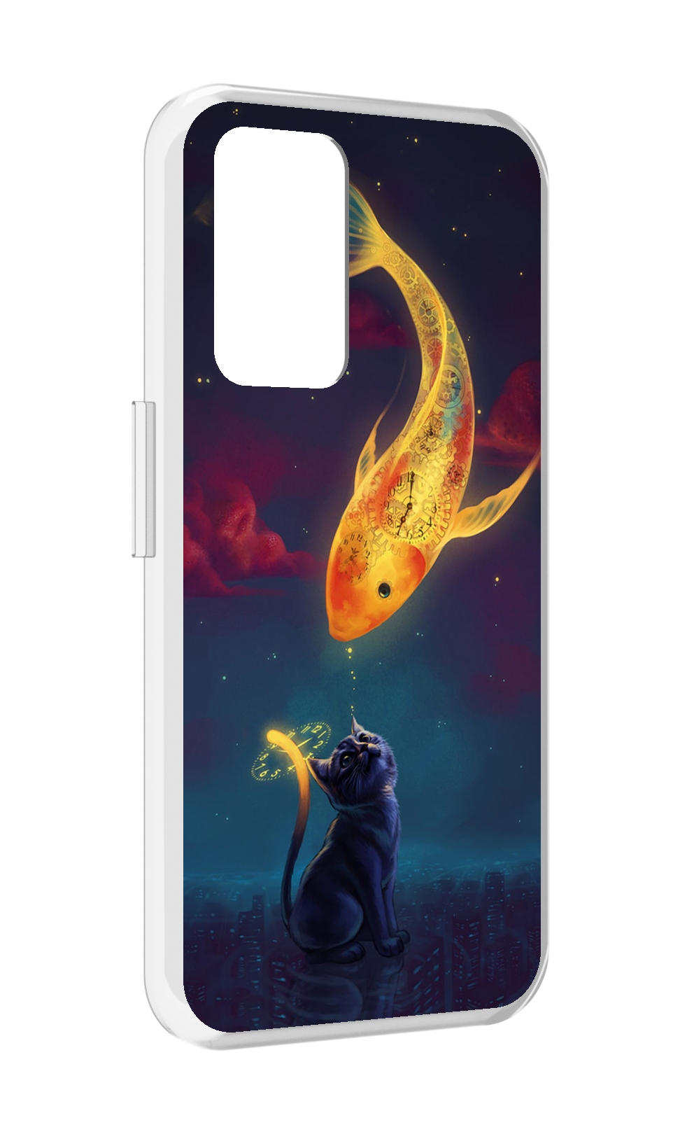 

Чехол MyPads золотая-рыбка-часовая для Realme GT Neo3T, Прозрачный, Tocco