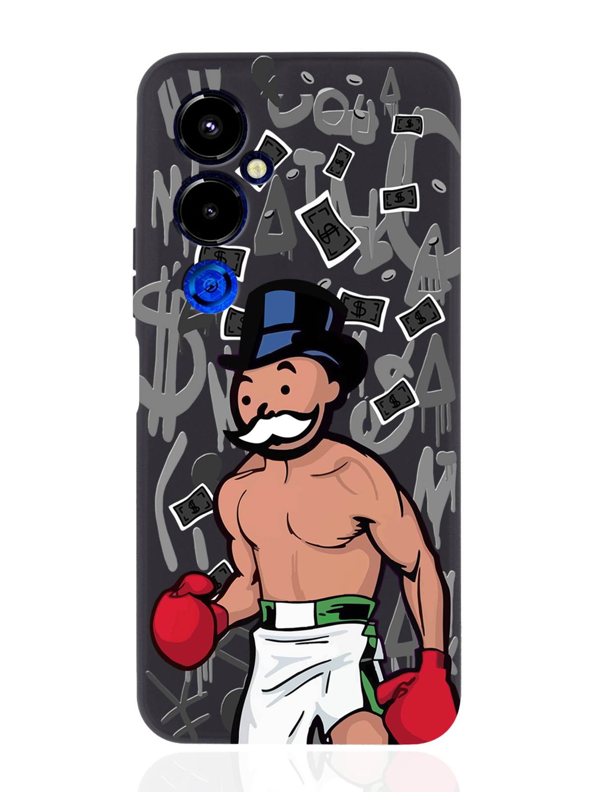 фото Чехол musthavecase для tecno pova 4 pro monopoly boxing/монополия боксер черный