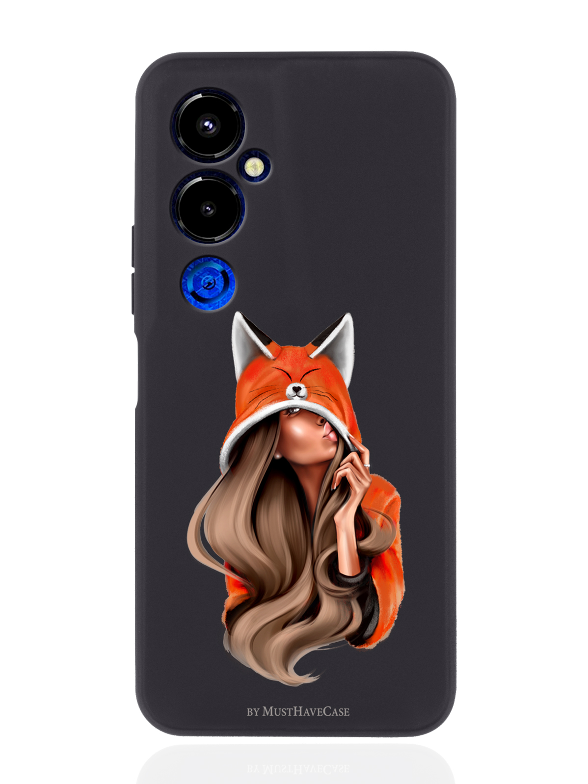 фото Чехол musthavecase для tecno pova 4 pro foxy girl/лисичка черный