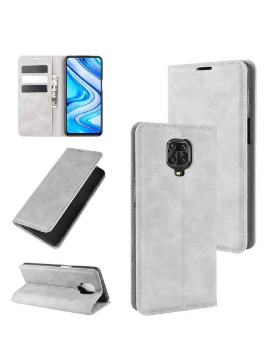 

Brodef Wish чехол книжка для Xiaomi Redmi Note 9 Pro/Redmi Note 9S серый
