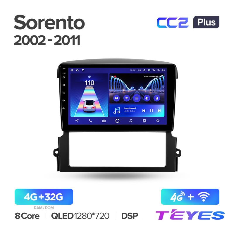 

Магнитола Teyes CC2+ 4/32 9" для Kia Sorento BL 2002-2011, CC2+ 4/32 9"