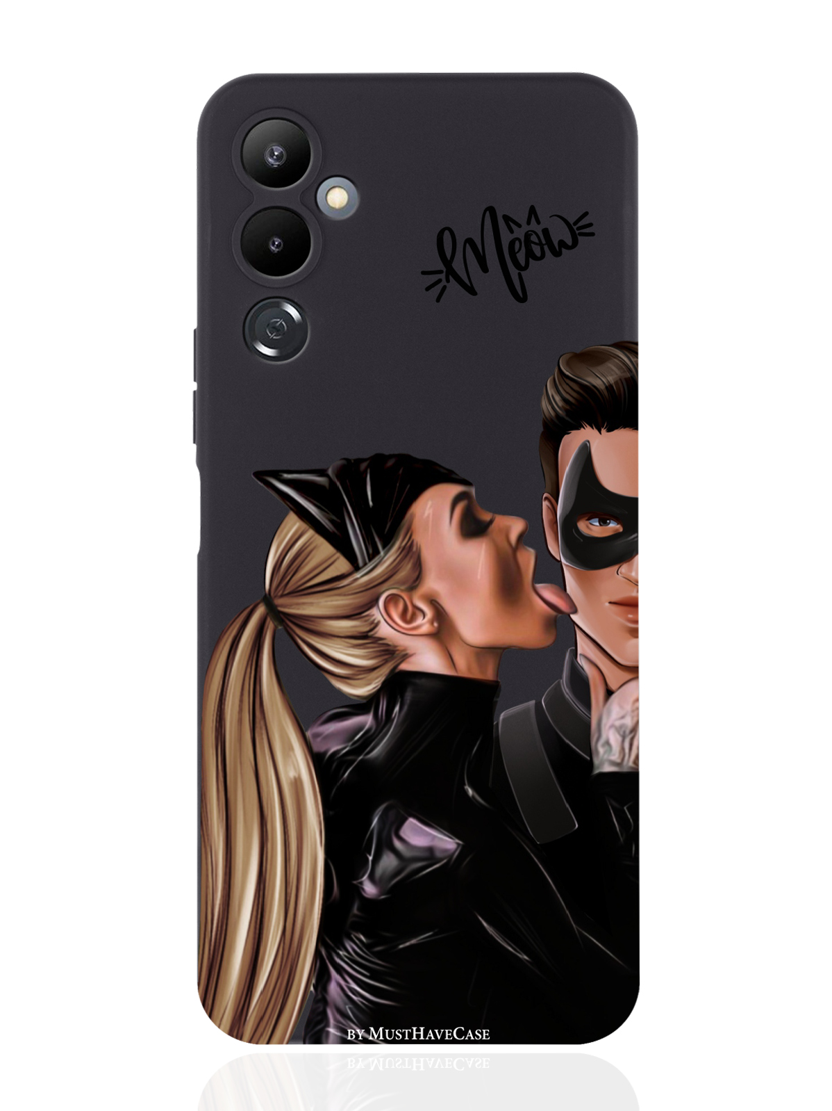 

Чехол MustHaveCase для Tecno Pova 4 Кошечка с парнем черный, Коричневый;черный