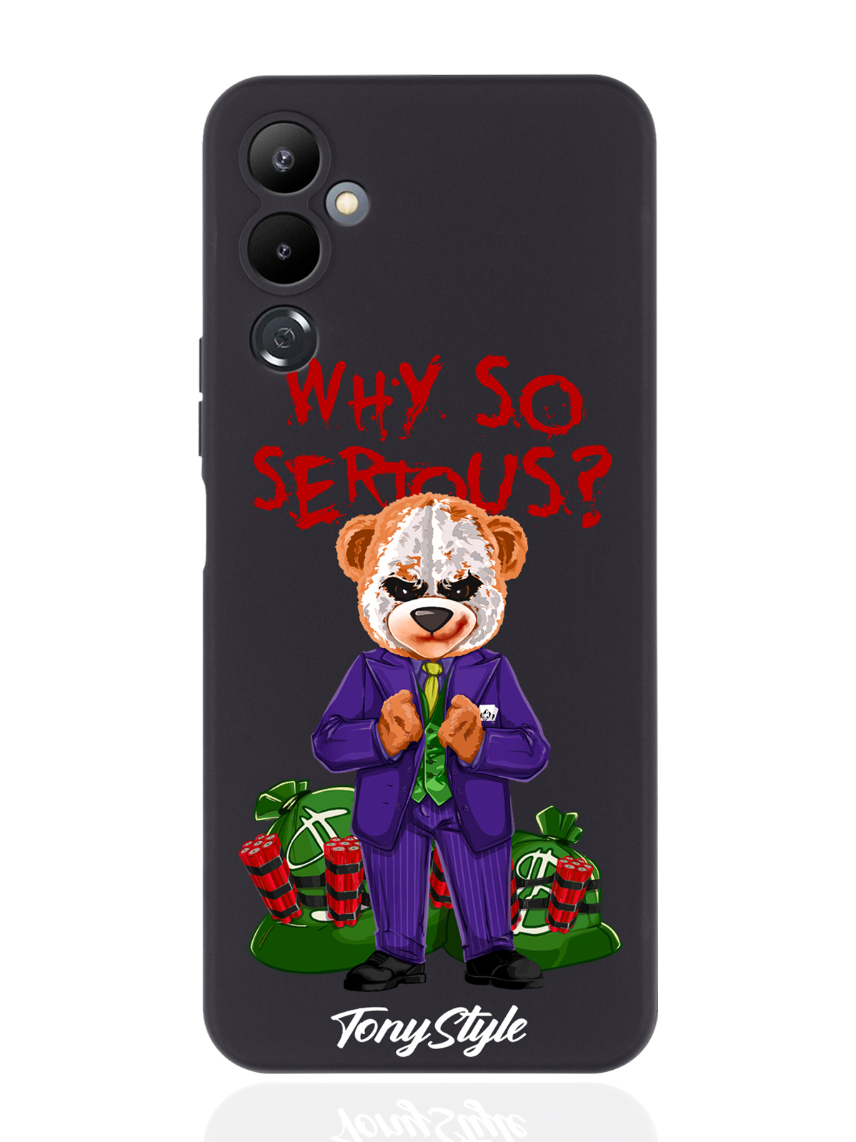 

Чехол Tony Style для Tecno Pova 4 Tony Style Why so serious черный, Разноцветный