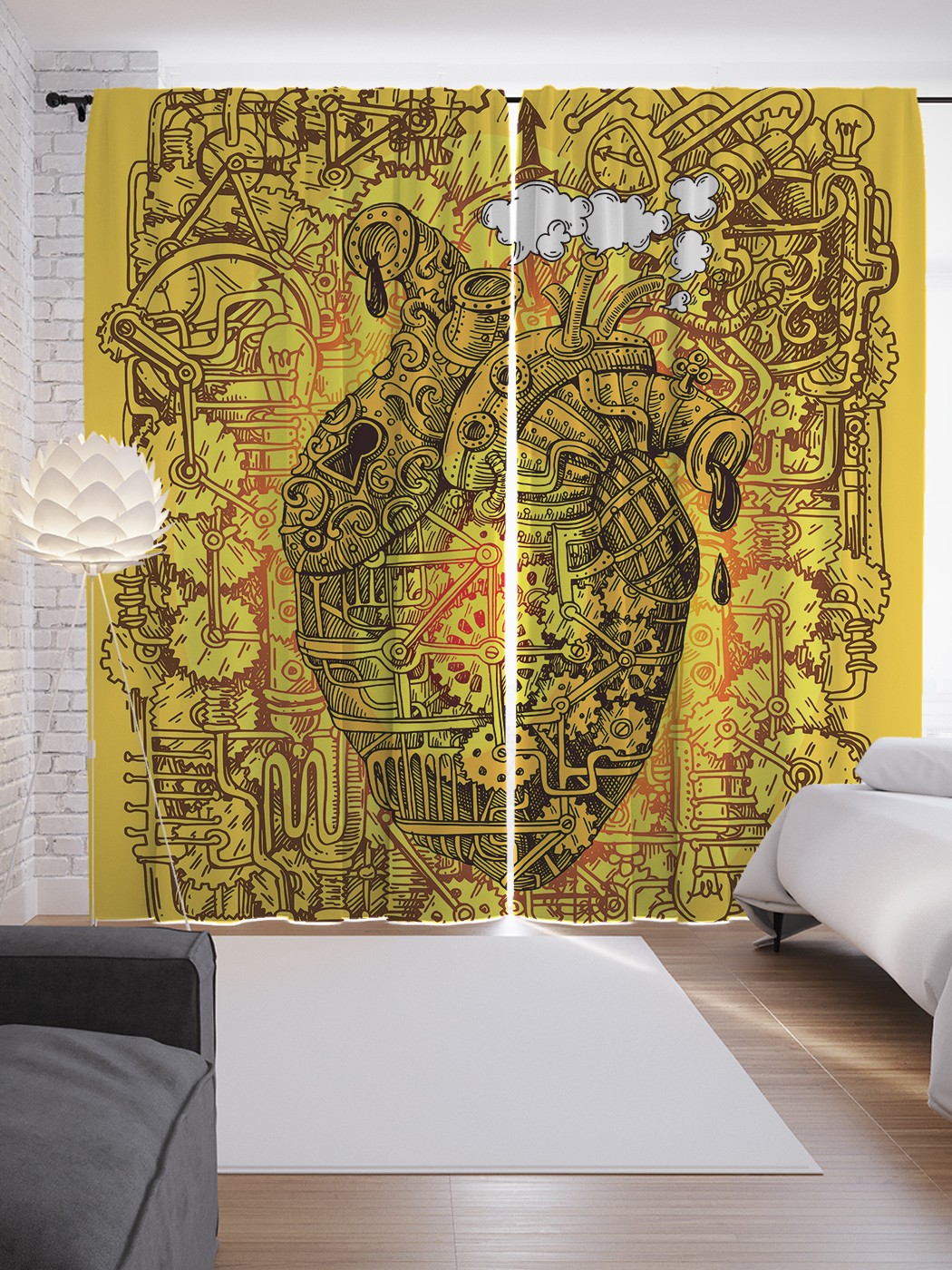 

Шторы с фотопечатью JoyArty "Сложный механизм" из сатена, 290х265 см, Сложный механизм