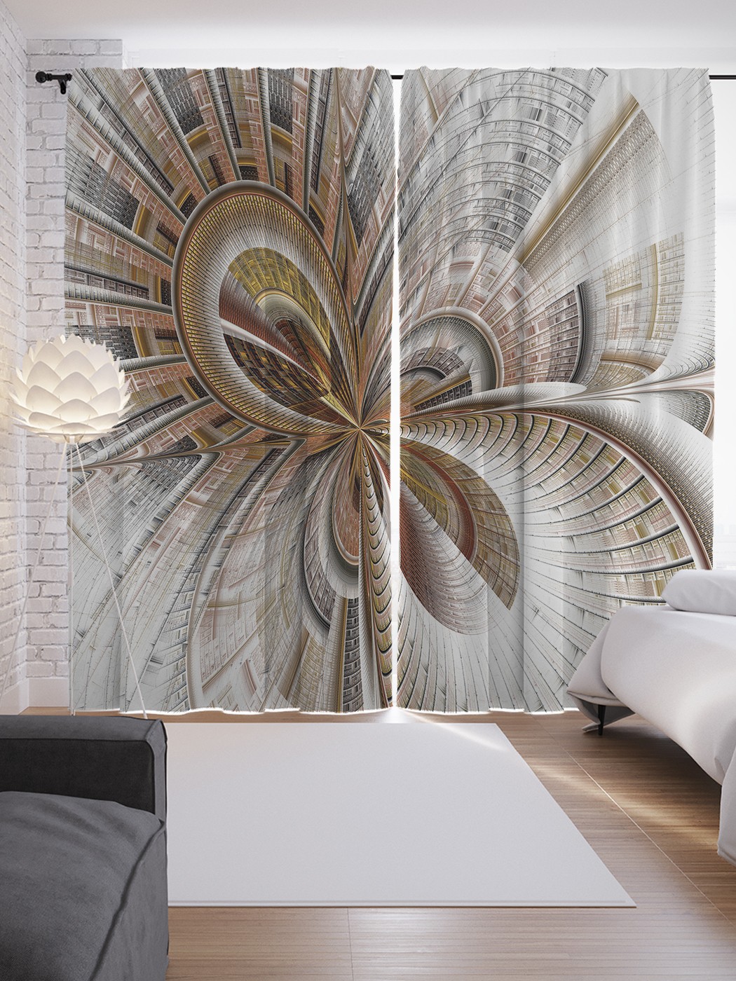 

Шторы JoyArty с фотопечатью "Абстракция стимпанк" из сатена, 290х265 см, Абстракция стимпанк