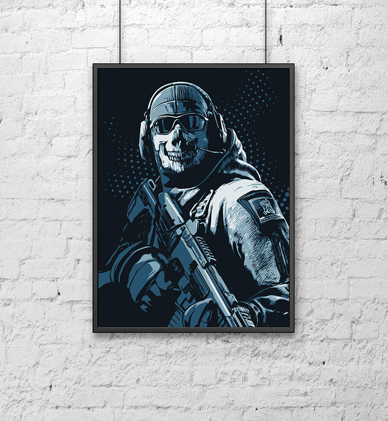 Постер Poster Mall 30х40 см. Игра Call Of Duty COD спецназ Ghost арт