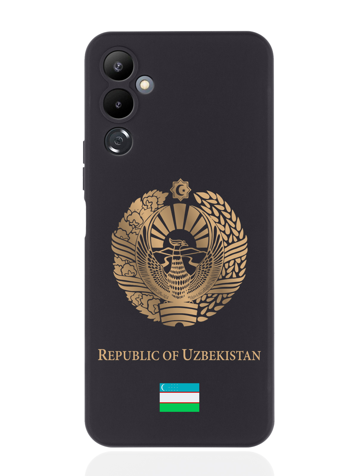 

Чехол SignumCase для Tecno Pova 4 Золотой Герб Узбекистана черный, Золотистый;черный