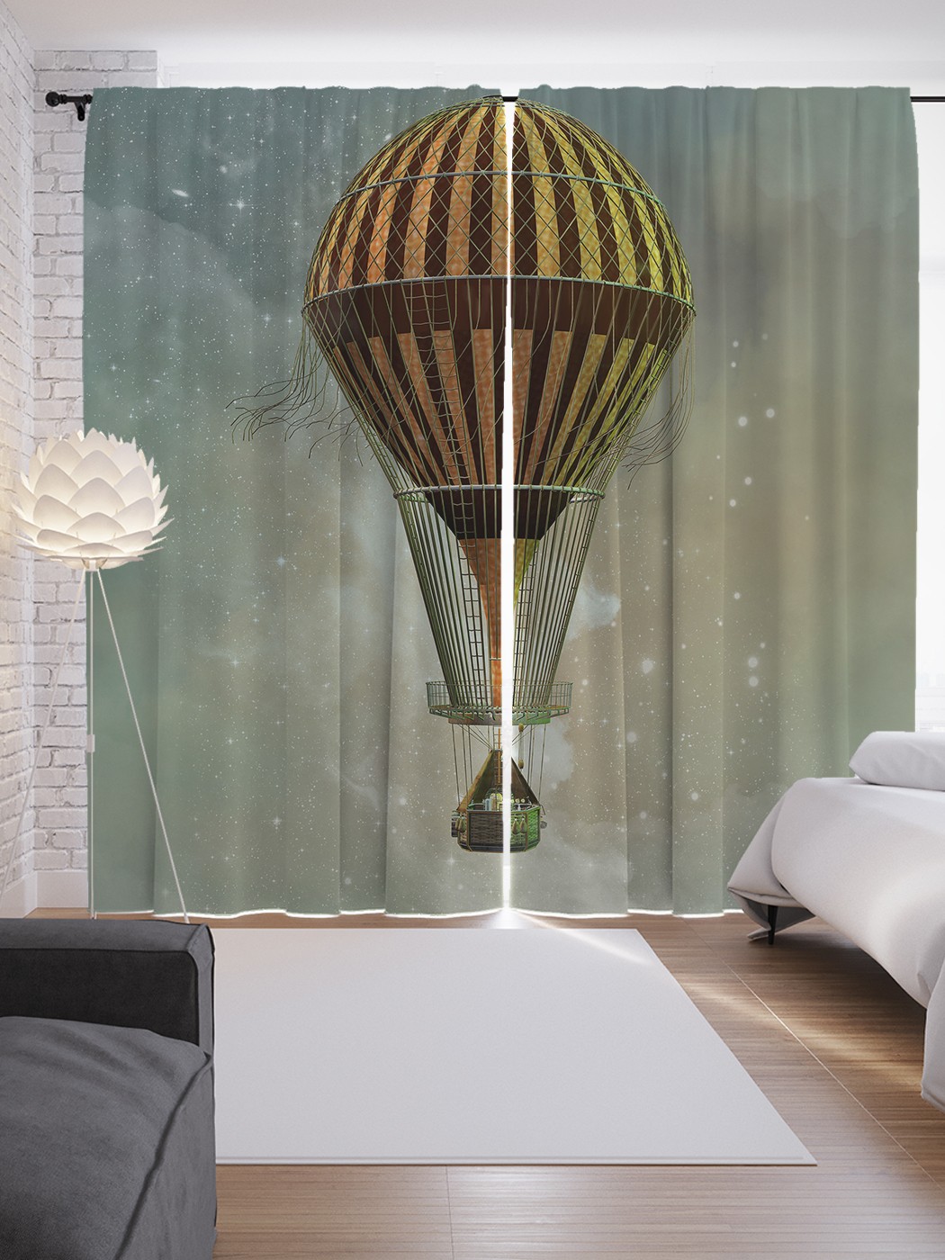 

Шторы JoyArty с фотопечатью "Аэростат с корзиной" из сатена, 290х265 см, Аэростат с корзиной