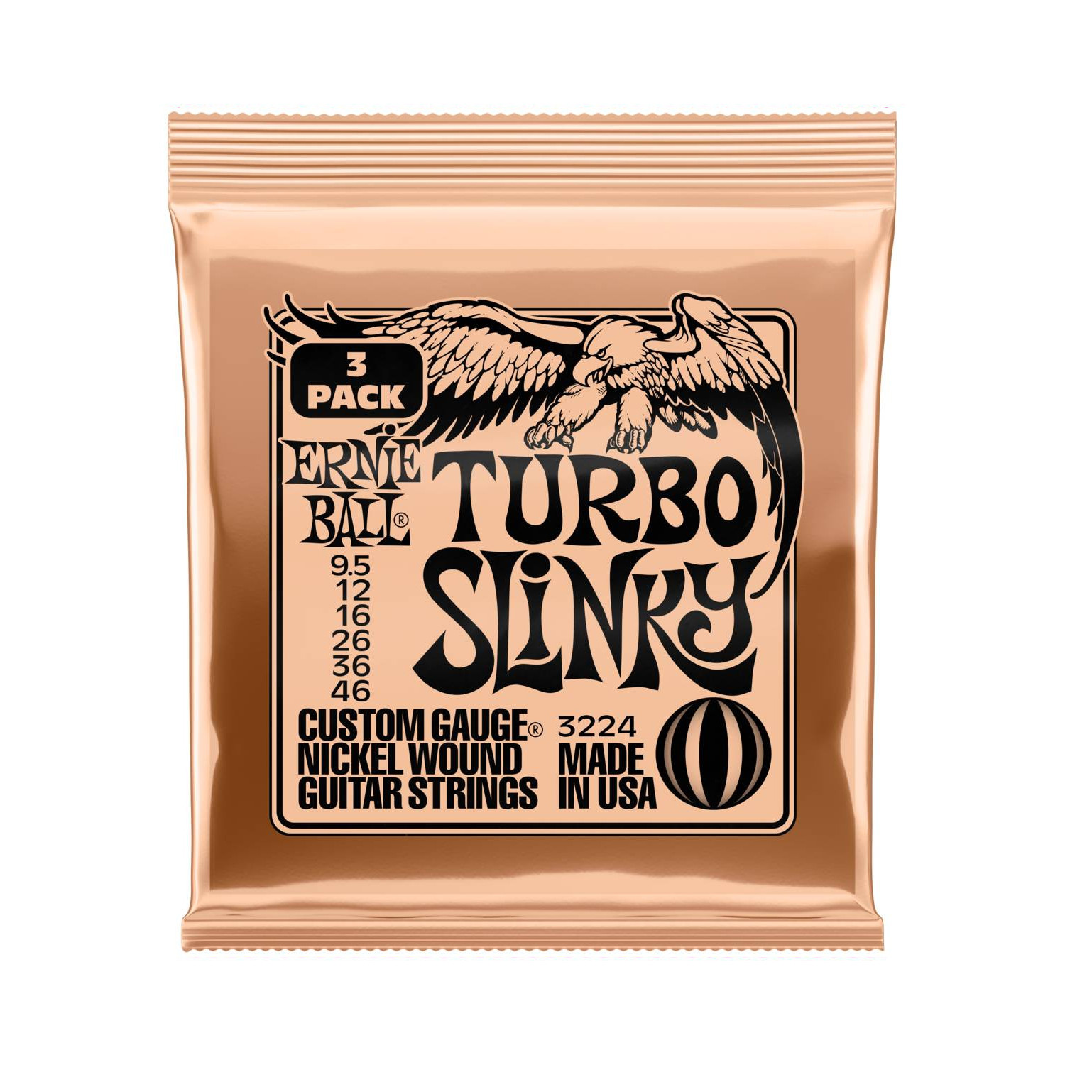 

Струны для электрогитары ERNIE BALL 3224 Nickel Slinky Turbo 3 Pack 9.5-46