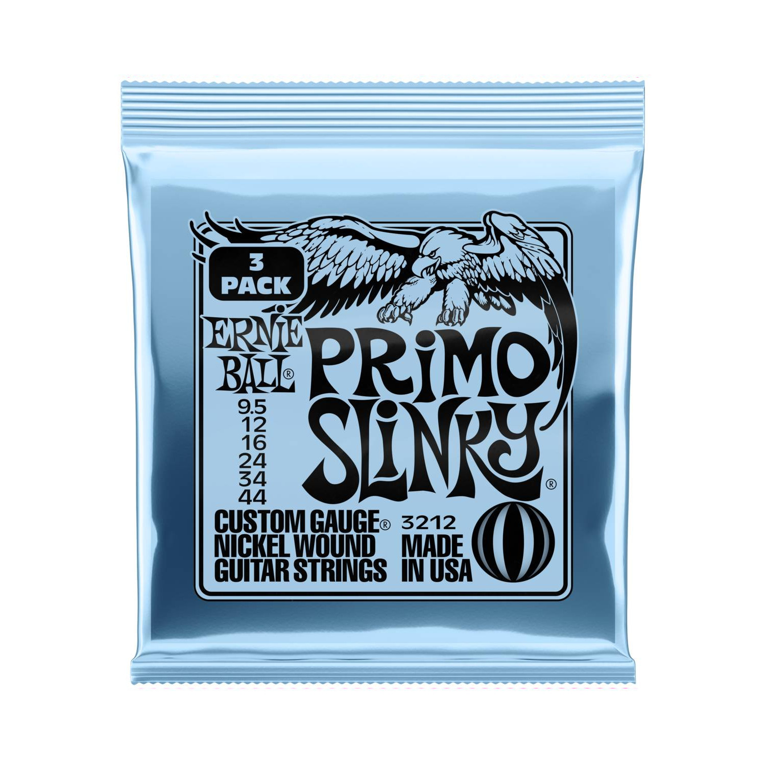 

Струны для электрогитары ERNIE BALL 3212 Nickel Slinky Primo 3 Pack 9.5-44