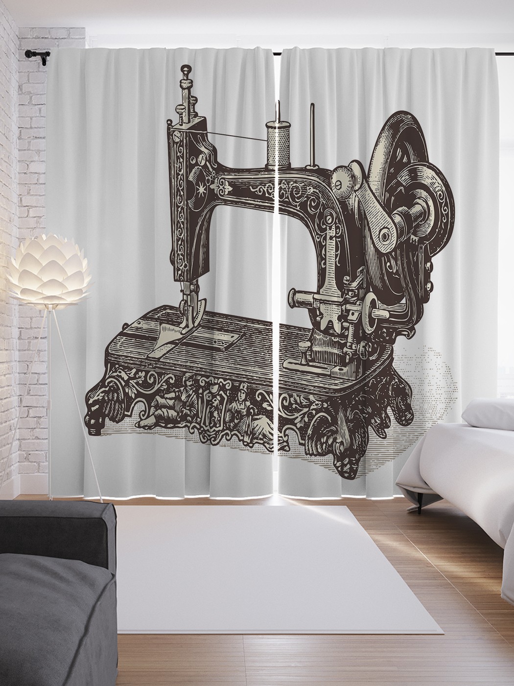 

Шторы JoyArty с фотопечатью "Ретро швейная машина" из сатена, 290х265 см, Ретро швейная машина