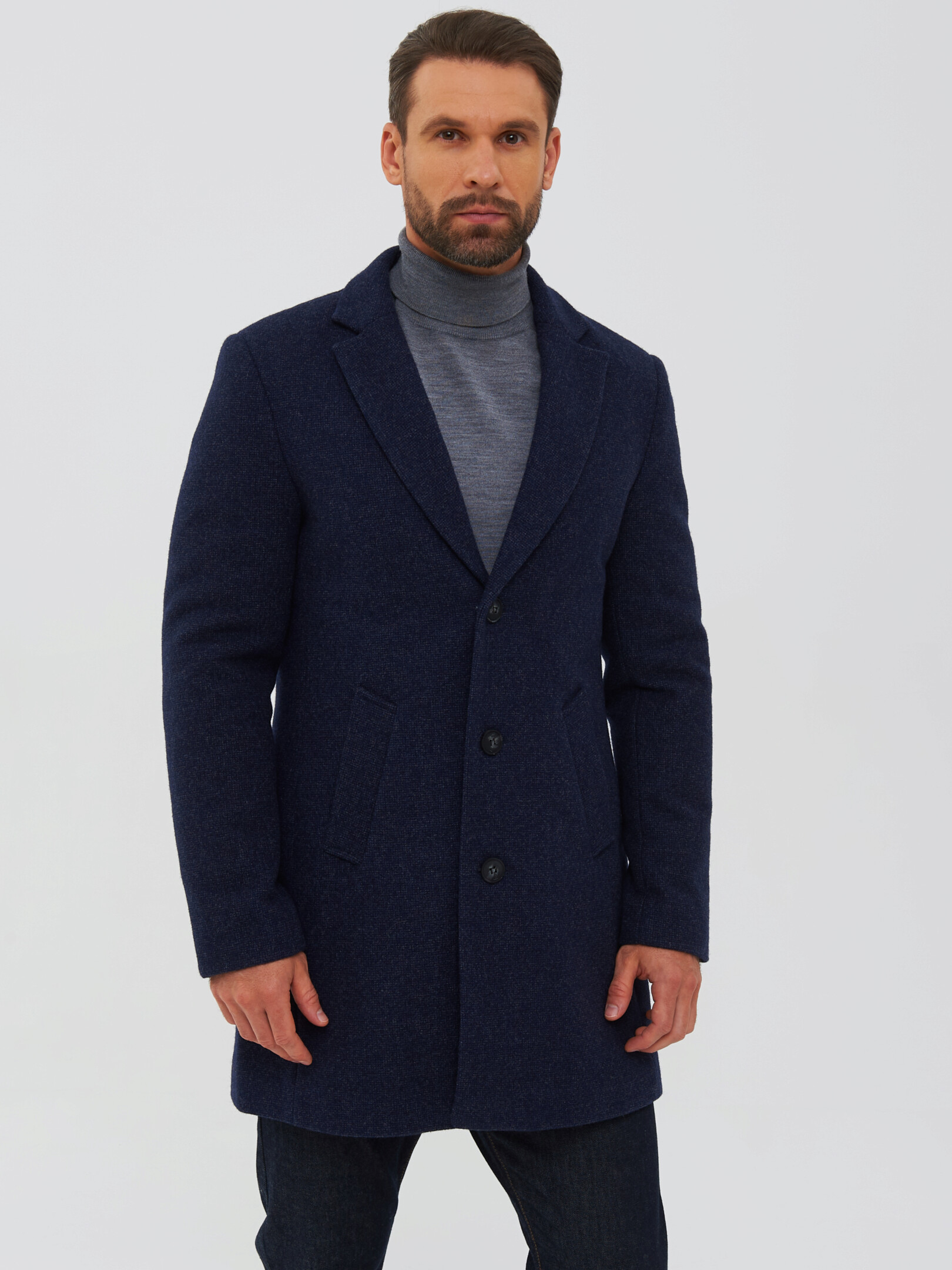 Пальто мужское КАЛЯЕВ 66901 синее 60 RU
