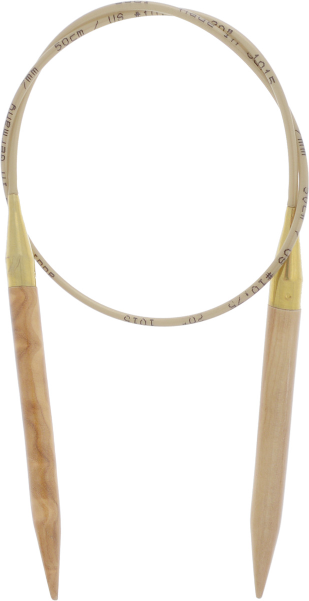 фото Спицы для вязания addi круговые из оливкового дерева, 6,5 мм, 40 см, арт.575-7/6.5-40