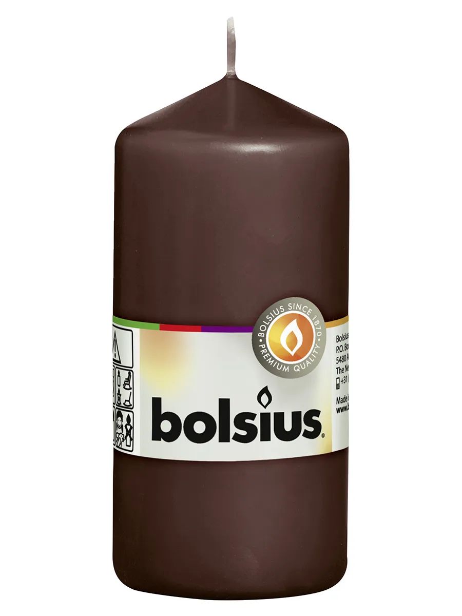 

Свеча декоративная цилиндрическая Bolsius столбик темно-бордовая 120 x 58 мм