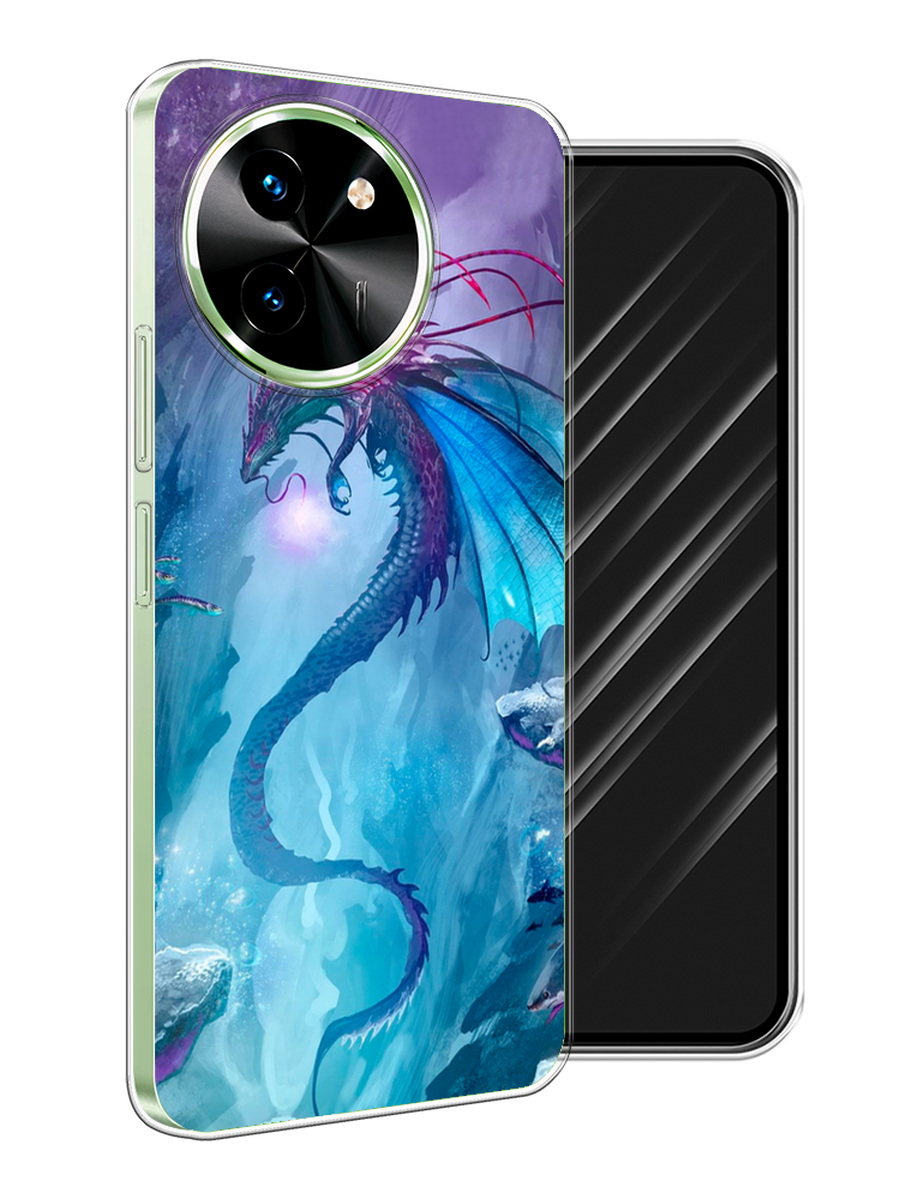 

Чехол Awog на Vivo T3x/Y38 5G "Водный дракон", Голубой;фиолетовый;синий, 2610750-1