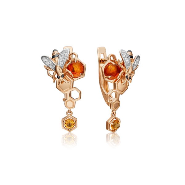 

Серьги из золота с янтарем, топазом, цитрином PLATINA jewelry 02-4681-00-734-1110-57, 02-4681-00-734-1110-57