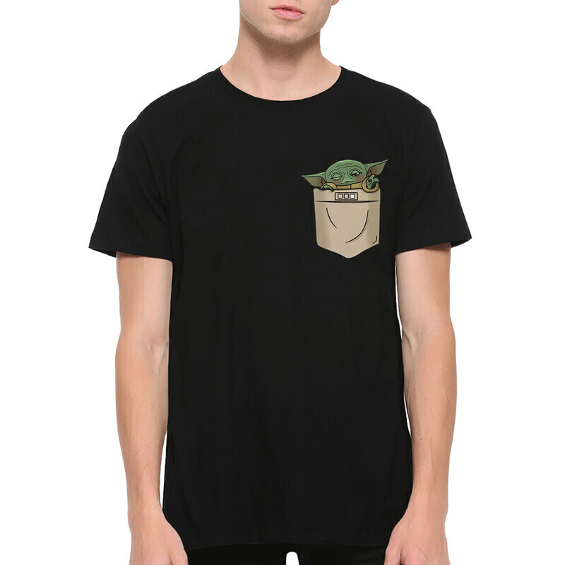 

Футболка мужская Dream Shirts Йода в кармашке 10007882 черная 2XL, Йода в кармашке 10007882