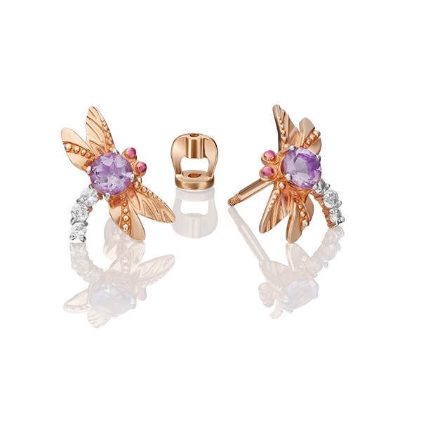 

Серьги из красного золота с топазом, аметистом PLATINA jewelry 02-4679-00-225-1110-57, 02-4679-00-225-1110-57