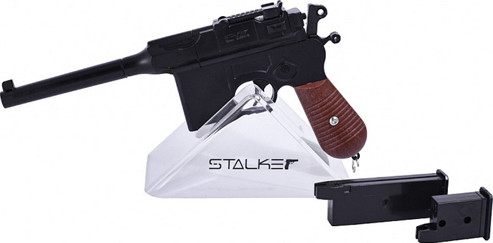 Пистолет пневмат. Stalker SA96M Spring (ан. Mauser C96), к.6мм, мет.корус, 7шар, до 80м/с