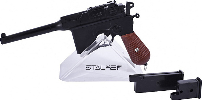 

Пистолет пневмат. Stalker SA96M Spring (ан. Mauser C96), к.6мм, мет.корус, 7шар, до 80м/с, Черный, SA96M Spring